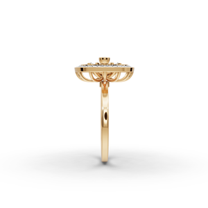 Lotus Petal Lab-Grown Diamond <b>Ring</b> 18K Gold Plated Vintage <b>Statement</b> Jewelry Fine Quality White Gold IGI Certified Engagement - Product Image 3