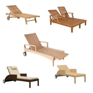 Chaise de plage moderne Mobilier d'extérieur de loisir Lit de soleil en bois Piscine en rotin Plage Chaise longue en bois Fabrication directe d'Indonésie - Product Image 2