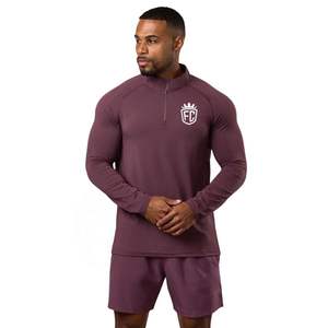 Men Energy 1/4 <b>Zip</b> Funnel Performance Top Breathable Stretch Training <b>Shirt</b> for Gym Workout and Sports - Product Image 1