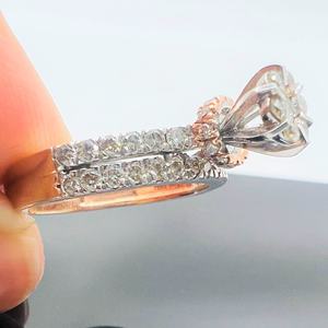 Bague en or avec pierres précieuses et diamants scintillants Bague authentique en or 14K et 18K de luxe avec bijoux fins - Product Image 1