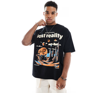 Logotipo personalizable 220 GSM Streetwear gráfico camiseta Heavyweight Pacas De Ropa 100% algodón camiseta para hombres OEM/ODM Bangladesh - Product Image 5