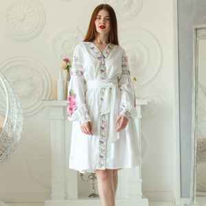 Vestido bohemio hasta la rodilla con escote en V para mujer, ropa de estilo mejicano, 2022 - Product Image 4