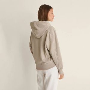 Sweat à capuche court en molleton coton-polyester pour femme, nouvelle tendance mode, coupe oversize décontractée, avec épaules tombantes - Product Image 2