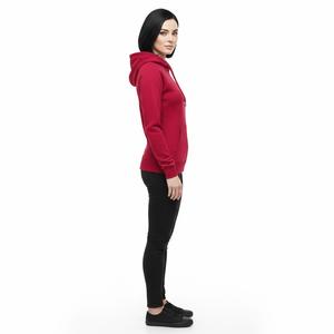 Sudadera con capucha roja carmesí de lujo para mujer, estilo urbano, de alta calidad, de algodón y forro polar, corte ajustado, conjunto de sudadera al por mayor - Product Image 3