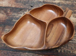 Bol en bois décoratif taille personnalisée et bol de service de fruits en forme de feuilles qualité supérieure au prix le plus bas - Product Image 3