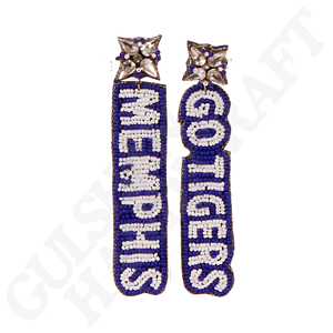 Pendientes de cuentas con el lema 'Sic 'Em Bears' en verde y dorado - Joyería universitaria hecha a mano para el día del partido y para los fanáticos de Baylor, perfectos para niñas - Product Image 4