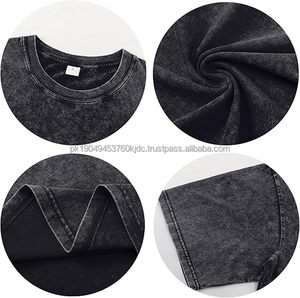 Unisex Acid Wash Drop Shoulder 100% Cotton <b>Tshirt</b> by Waseem Impex Casual Pull Over Long Length <b>High</b> Street Style Blank Design - Product Image 5