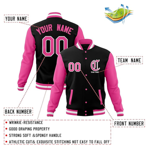 Chaqueta de béisbol universitaria personalizada de la mejor calidad a precios al por mayor, chaqueta cortavientos Bomber Letterman dividida, abrigo para jóvenes adultos - Product Image 3