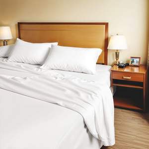 ผ้าปูที่นอนแบบเรียบคุณภาพสูง T-200 ผ้าเพอร์เคล ขนาดควีน ระบายอากาศได้ดี ดีไซน์เรียบง่าย สไตล์ใหม่ ผลิตตามสั่งสำหรับโรงแรมและโรงพยาบาล - Product Image 4