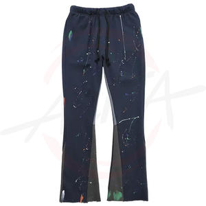 High Quality Custom Vintage French Terry Men's Flared Sweatpants Wholesale Mid Waist Sport Style Cotton Custom Logo - Product Image 3