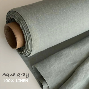 Vente en gros de tissu de lin français organique uni extra large 115 ''/292cm 100% lin poids moyen garçons coussins canapé tissé filles - Product Image 1