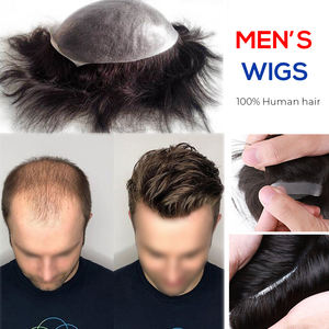 Texture réaliste perruque pour hommes courte longueur moyenne synthétique résistant à la chaleur vrais cheveux humains Durable dentelle sans couture remplacement de cheveux - Product Image 2