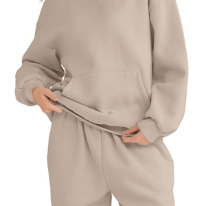 Pull à manches longues femmes sweats à capuche et sweat surdimensionné sweats à capuche personnalisés 100% coton goutte épaule Style sweats à capuche pour les femmes - Product Image 6