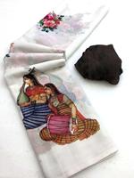 Sari classique dernier cri tendance doux lisse sans poids Georgette kalamkari poupée impression fantaisie vêtements ethniques Saree exclusif vêtements de fête