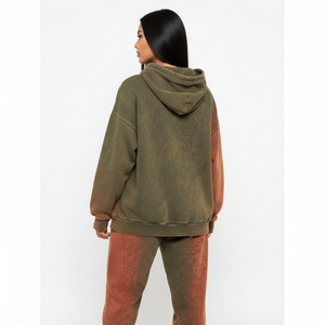Ensemble de survêtement unisexe d'hiver personnalisé, style vintage, délavé à l'acide, sweat-shirt oversize et pantalon de jogging, tenue décontractée en deux pièces, streetwear - Product Image 2