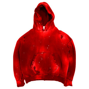 High Quality Unisex Winter Sweet Regular Fit Embroidered Pullover Hoodie 100% Cotton Eco-Friendly Fleece <b>Fabric</b> Sun Faded Acid - Product Image 6