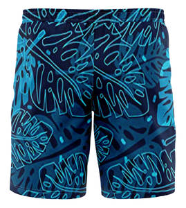 Short de bain en polyester à coupe courte pour homme, décontracté, tissé, avec deux poches profondes à l'ourlet latéral, couleur unie - Product Image 4