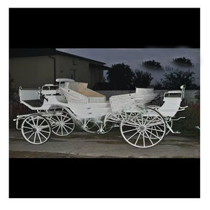 White Landau Horse Carriage UK American Wedding Landau Royal Horse Drawn Carriage Fabricants - Product Image 1