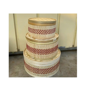 Caja de Regalo Artesanal de Bambú Duradera con Tejido Hexagonal Único para Alimentos Secos Orgánicos y Decoración Navideña - Product Image 2