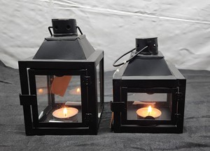 Candelabros de Metal hechos a mano de hierro cuadrado, farolillos duraderos de diferentes tamaños para el hogar, decoración navideña, tendencia navideña - Product Image 4