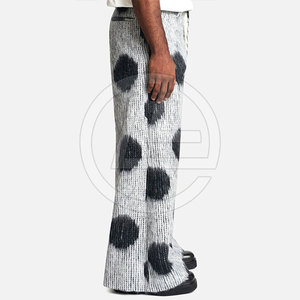 Pantalons de survêtement Mohair en tricot à la mode avec coupe ample et chevilles coniques pour hommes Pantalons de survêtement en mélange Mohair de haute qualité - Product Image 4