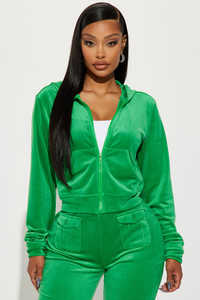 Survêtement en velours vert sur mesure en gros, sweat-shirt chic et pantalon à poches, survêtement de sport, qualité supérieure, tenue coordonnée en velours - Product Image 2