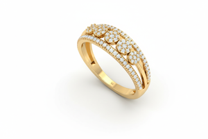 Anillo de Mujer con Diamantes Naturales de 40 Piedras en Oro de 14K, Chapado en Rodio, Corte Brillante Redondo, Certificado IGI - Product Image 4