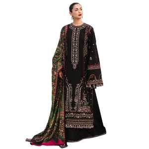 Vêtements ethniques indiens pakistanais Robe pour femmes Style turc Prêt-à-porter Patiala Salwar Kameez Costumes Prix raisonnable pour l'hiver - Product Image 1