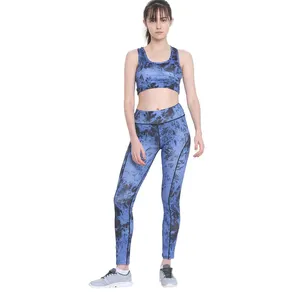 Sublimiertes Damen-Fitness-Set Fitness-und Yoga-Kleidung aus Polyester mit individuellem Design und Namen
