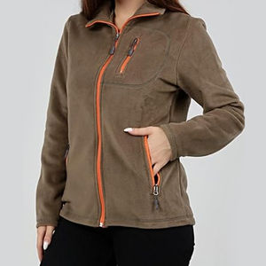 Veste zippée surdimensionnée personnalisée pour femme en polaire, imprimé intégral, style urbain, fourrure respirante, décoration camouflage, poches - Product Image 4