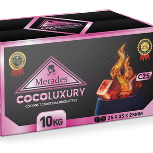 Carbón de Shisha Hexagonal Premium Coco de Merades Indonesia, Larga Duración, Bajo en Cenizas, Ecológico, Calidad de Exportación para Venta al por Menor de Narguile en Emiratos Árabes Unidos - Product Image 1