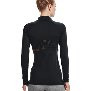 Camiseta ligera de manga larga con cuello para mujer levantado Tela de secado rápido para comodidad para gimnasio Correr Yoga Activewear - Product Image 2