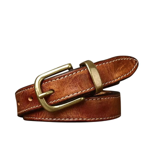 Ceinture en cuir personnalisée faite à la main nouvelle arrivée pour l'extérieur meilleure qualité couleur unie style vintage boucle ardillon en cuivre pour hommes - Product Image 6