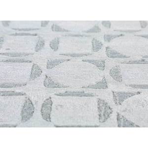 Tapis en laine et soie de bambou noué à la main bleu azalée, motif géométrique en losanges, pour salon, couloir, usage domestique - AIWB-13024 - Product Image 3