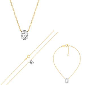 Alta calidad 1cts Lab Grown EF Clarity Yellow Gold 10K Collar de oro sólido IGI Certified Trendy VS Cadena de color para regalo de mujer - Product Image 2