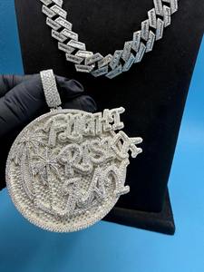 Collier pendentif personnalisé hip-hop tendance avec diamants en moissanite VVS glacés, plaqué or, argent 925 pour rappeurs - Product Image 4