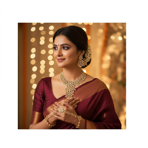 ชุดฮาธพูลสีทองขัดเงาของ Kundan ที่ไม่เหมือนใครสำหรับผู้หญิง - Product Image 3