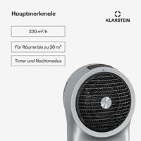 Ventilateur rafraîchisseur d'air portable à tour, 320 m³/h, réservoir 6L, pour pièces jusqu'à 30 m², 60W, 42 dB, argent