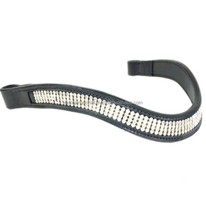 Banda para la frente de caballo de cuero genuino cómoda y ligera, cristales acolchados suaves, banda decorativa para la frente de cuero para caballo, todos los tamaños - Product Image 5