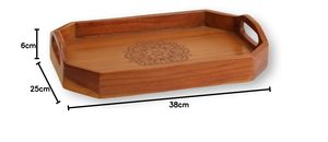 Plateau de service en bois unique Plateau de service en bois d'acacia et de manguier Produit de super marché Maison Hôtel et Restaurant BY HF CRAFTS - Product Image 5