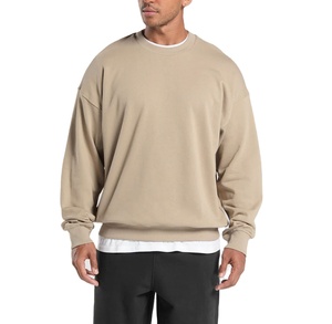 Sudadera de lana RTS para hombre 80% Algodón 20% poliéster básico cuello redondo manga larga pulóver invierno Casual OEM logotipo personalizado - Product Image 1