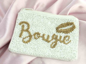 Portefeuille en perles de rocaille à la mode fait à la main BOUGIE porte-monnaie avec fermeture à glissière doublure en coton portable - Product Image 4