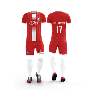 Ensembles d'uniformes de football unisexes, logo personnalisé par sublimation, taille XL, maillot de football pour hommes, shorts, jeunes et adultes, stock, équipe de club - Product Image 3