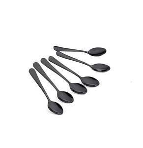 Juego de cucharas de café de metal, cucharas de postre pequeñas, regalo, cubiertos de acero inoxidable, cuchara de té dorada, 4 piezas, gran oferta - Product Image 4
