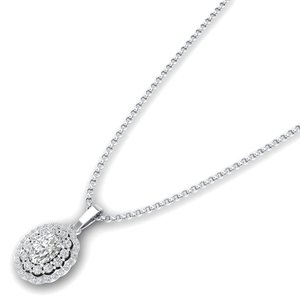 REYES Elegante 9K 10K 14K 18K Oro Moissanite Cham Colgante Rodio Plateado Corte Oval 1.21cts Moissanite Colgante Collar para Mujer - Product Image 3