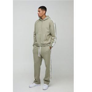 Conjunto Deportivo Informal para Hombre con Logotipo Personalizado, Sudadera con Capucha Gruesa para Entrenamiento, Conjunto de Dos Piezas con Estampado, Pantalones Deportivos, Sudadera con Capucha Sólida - Product Image 1