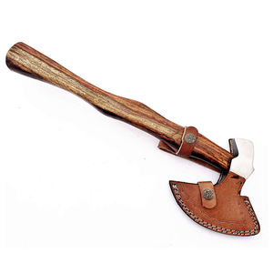 Venta al por mayor de alta calidad personalizada OEM ODM servicio profesional Damasco acero Tomahawk cabeza hacha hecho a mano mango de madera pulida - Product Image 3