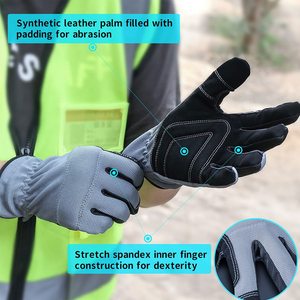 ถุงมือทำงานกลไกป้องกันการสั่นสะเทือนถุงมือช่างหนัง TPU ป้องกันการสั่นสะเทือนโลโก้ออกแบบได้ตามต้องการ - Product Image 4