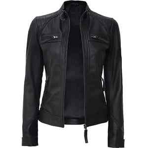 Hot Selling Design <b>Women</b> Leather <b>Jacket</b> Solid <b>Jacket</b> Wholesale <b>Women</b> Genuine Leather <b>Jacket</b> - Product Image 3