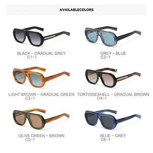 Lunettes de soleil ovales polarisées UV400 tendance 2025, lunettes de soleil épaisses en acétate pour femmes, lunettes de soleil rétro pour hommes, lunettes de soleil vintage - Product Image 5